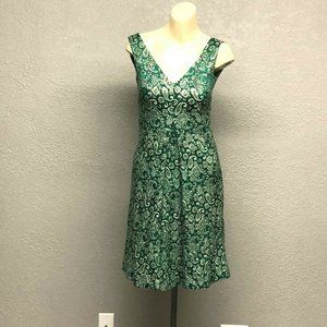 Stunning Vintage Metallic Green Brocade Dress